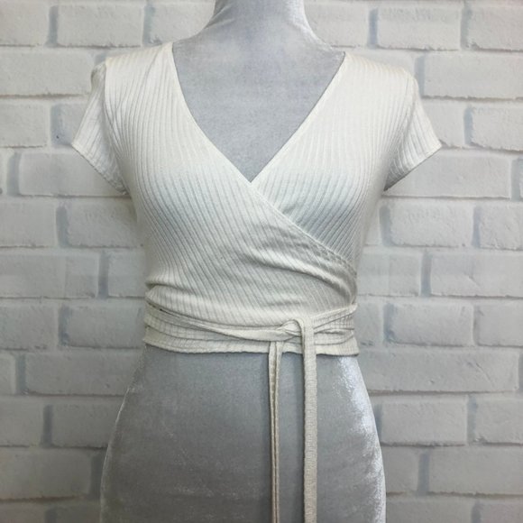 Reformation Cream Wrap Top - Picture 1 of 6